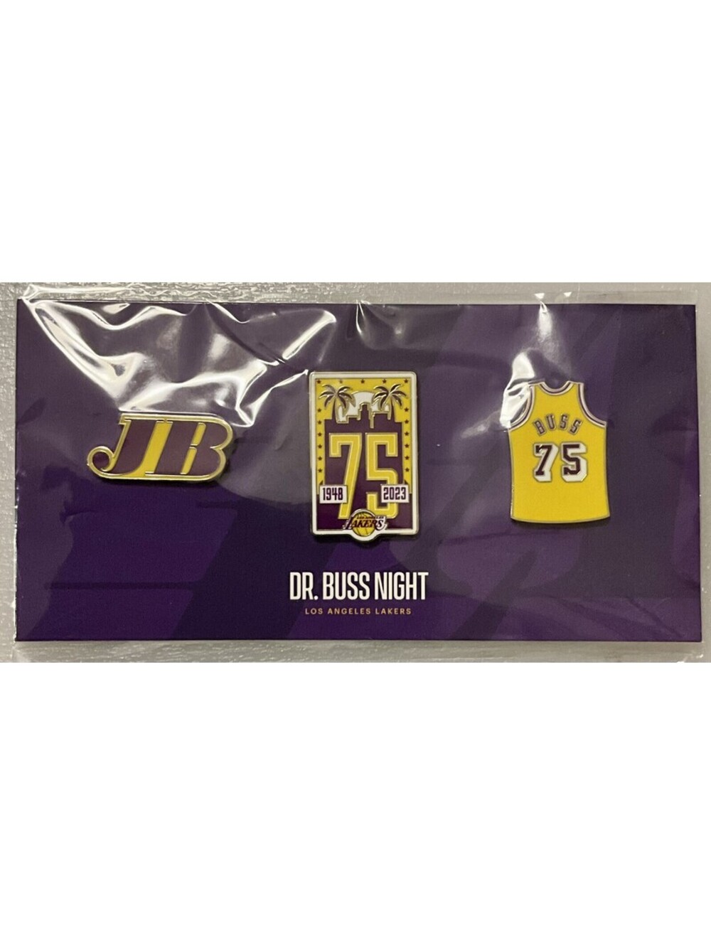 RARE - Dr. Jerry Buss Pin Set SGA Los Angeles LA Lakers